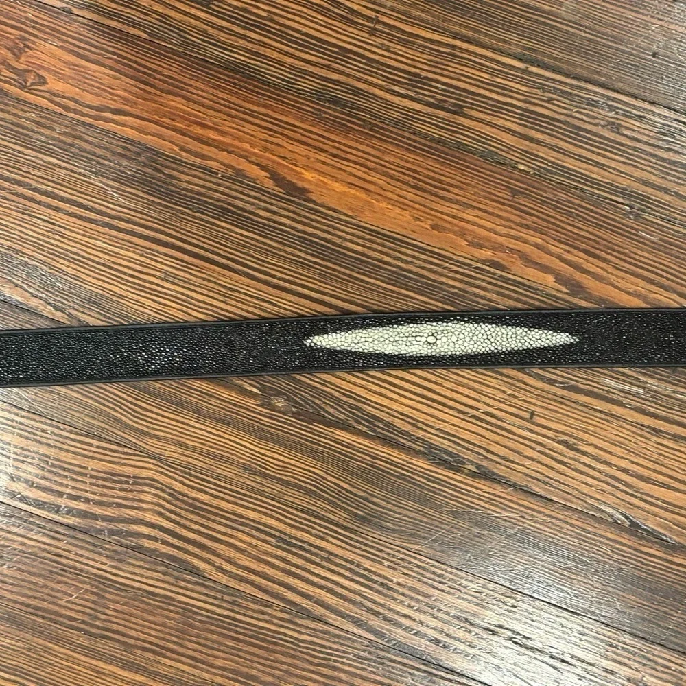 Vintage El General Genuine Sting Ray Skin Buckle Front Belt Sz 38